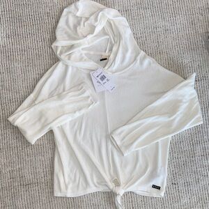 Roxy Women’s Off White Hooded Long Sleeve Pullover